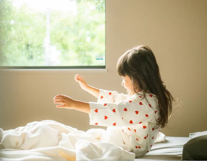 寝起きの子ども